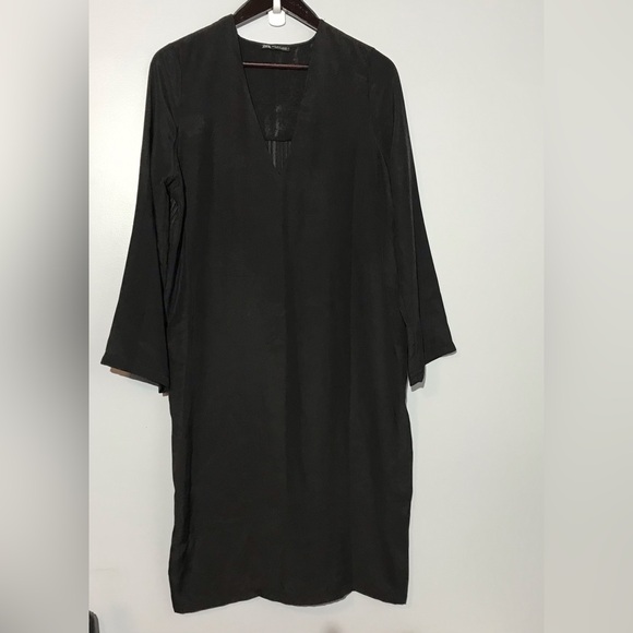 ZARA Black Pleated Back Tunic Dress - Picture 7 of 10